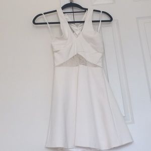 BCBGMaxazria White Crossover Dress